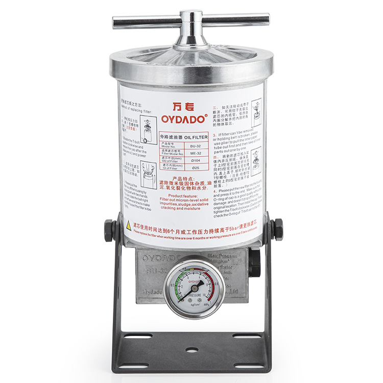 Why should a bypass oil filter be installed in the hydraulic system?
